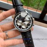 Perfect Replica IWC Portofino Moonphase Black Dial Black Leather Strap 43mm Watch